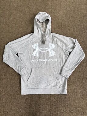 Under Armour Light Gray Hoodie with White Logo
